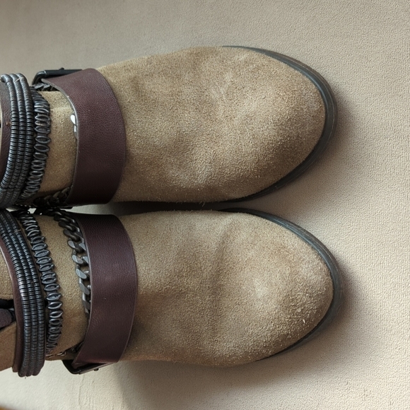 Trouve Ankle Booties Boho Festival Suede Leather Size 9 - Picture 3 of 14